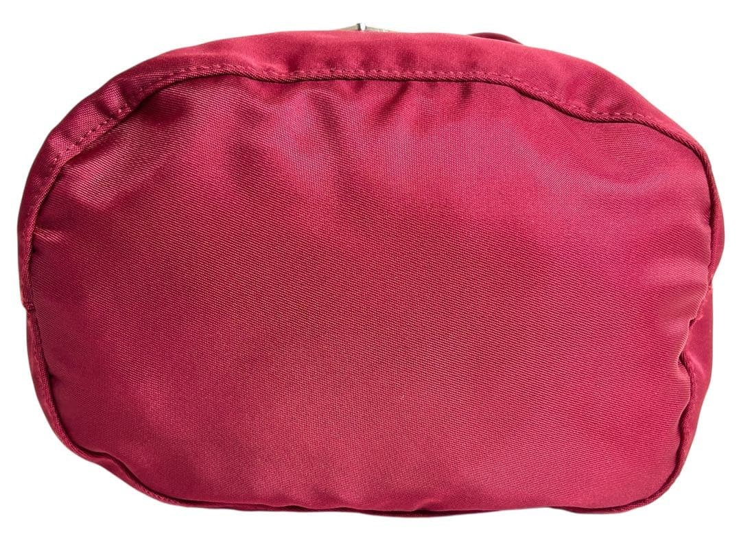 PRADA red nylon pouch drawstring triangular logo … - image 14