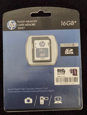 HP 16GB SECURE DIGITAL Class 4 SDHC Flash Memory Card Q6305A - In Package