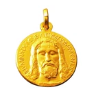Gold Medal Over Sterling 925 Holy Face Of Jesus - Holy Shroud - Oviedo Sindone