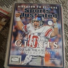 Eli Manning Autographed Sport Illustrated Commemorative Issue new york giants