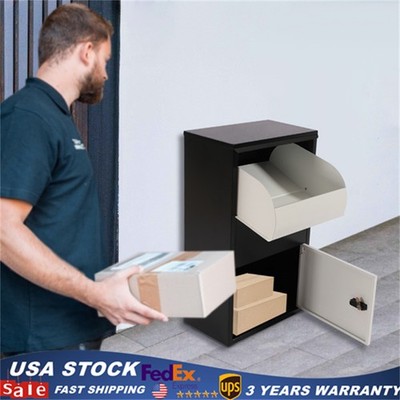 Package Delivery Box Mail Parcel Drop Mailbox Home Container Outdoor Porch+Lock