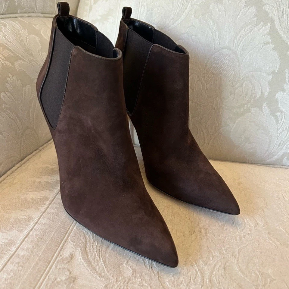Sexy! 🔥MANOLO BLAHNIK Dildi Otto Botines Gamuza Marrón Chocolate Talla 40 Foto 4 de 4
