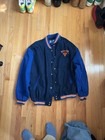 RARE New York Knicks 90s STARTER denim bomber jacket L blue NBA vintage