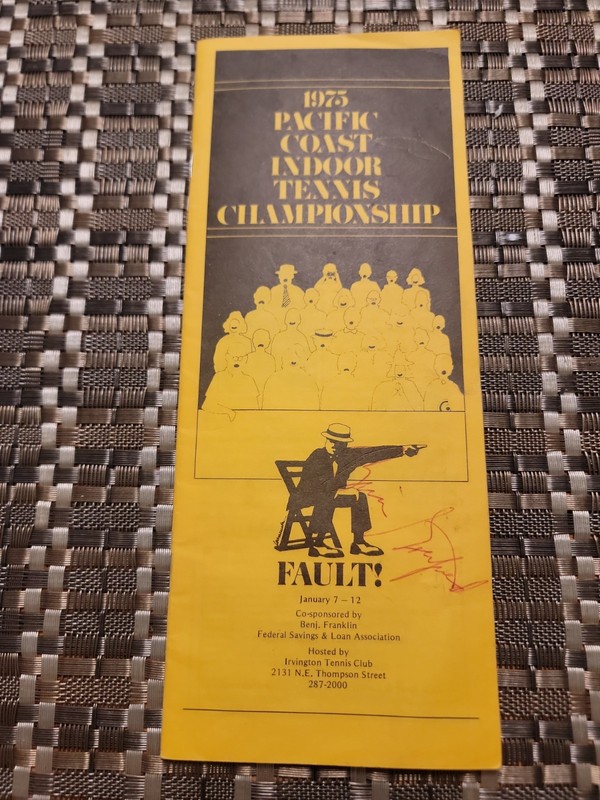 1975 Signed Pacific Coast Indoor Tennis Championship Program 2 Autographs 