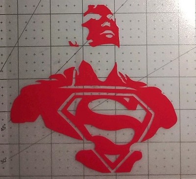 Diecut Vinyl SuperMan Silhouette Decal Sticker Comic Colored BatMan 4x5 Inch!