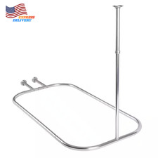 Hoop Shower Rod For Clawfoot Tub Chrome FREE SHIPPING USA