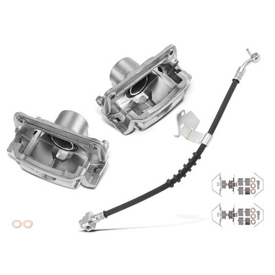 Front Disc Brake Caliper with Bracket & Hose Set for Ford Fusion 2010 2011 2012