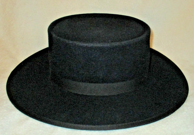 Amish Men Handmade Wool Felt Fur Hat 7-1/4 Authentic Amish Man's  PA. Hat