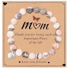 Natural Stone Bracelet for Women, Moonstone Beaded Bracelet for Girlfriend Mom