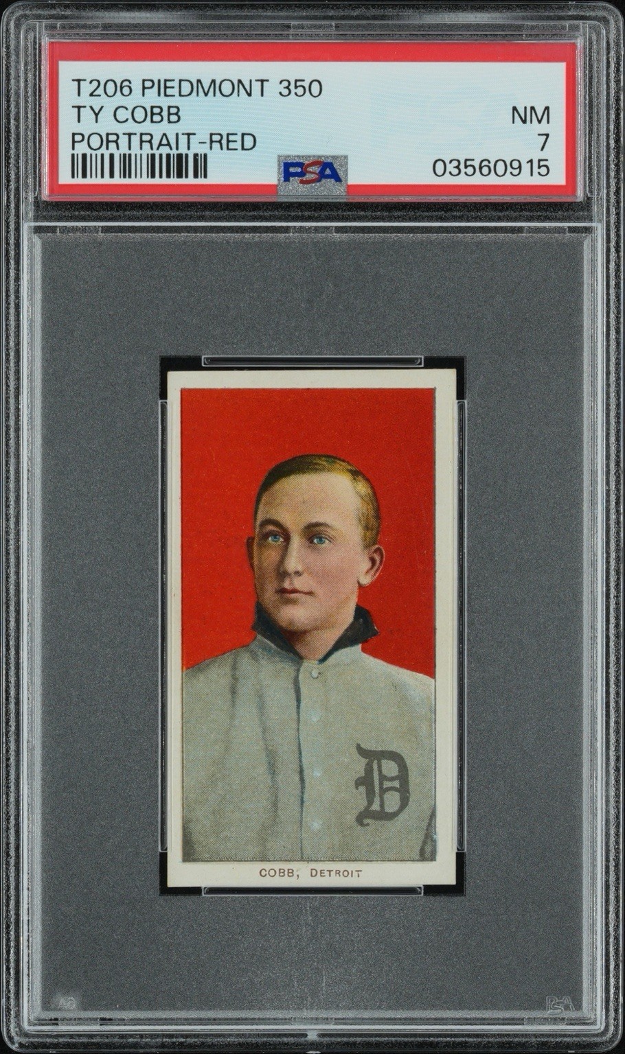 1909-11 T206 PIEDMONT TY COBB RED PORTRAIT PSA 7