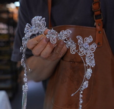 Romantic Forehead Wedding Tiaras with Tassels Headbands Wedding Hari Accessory