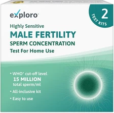 Exploro Sperm Check Fertility Test for Family Planning, 2 Count (Pack of 1) 
