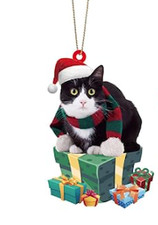 Black Cat Christmas Ornament Black Cat Xmas Decor Tree Hanging Collectible CRS24