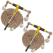 VEVOR 2 Pack G80 Ratchet Binder 5/16"-3/8" Chain Load Binders w/10' Chains