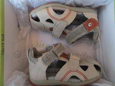 BEEKO Toddler Girls - US Size 5 - SANDAL Grey Beige Orange Hadley (#125)