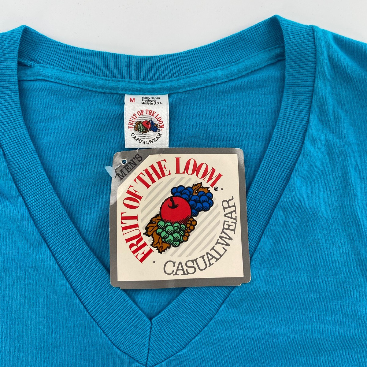 VINTAGE Fruit Of The Loom Shirt Adult Medium Blue Plain