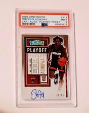 PSA 9 - PRECIOUS ACHIUWA #/99 Auto - 2020 Variation Contenders - PLAYOFF Ticket