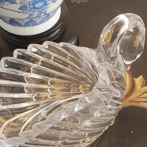 Crystal Glass Designer Swan Dish Gloria Vanderbilt Jewelry Candy Jewelry Pills - Picture 5 of 24