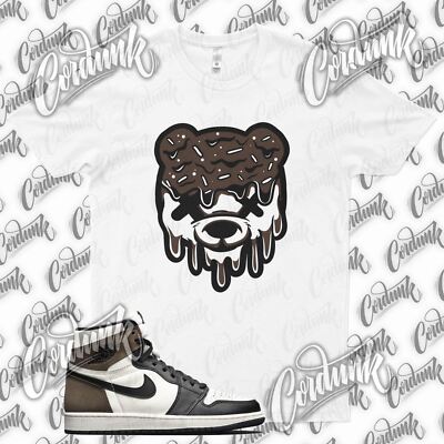 White CREAM BEAR Sneaker T Shirt to Match J1 1 Dark Mocha Travis Scott