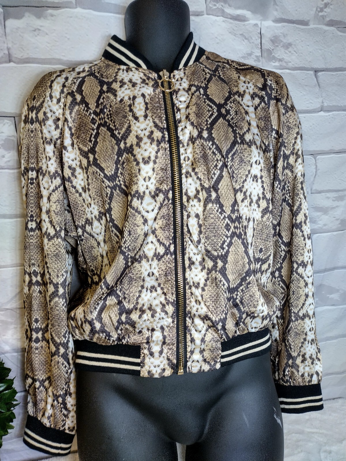 Blanc Noir Sport Python Print Bomber Jacket size … - image 1