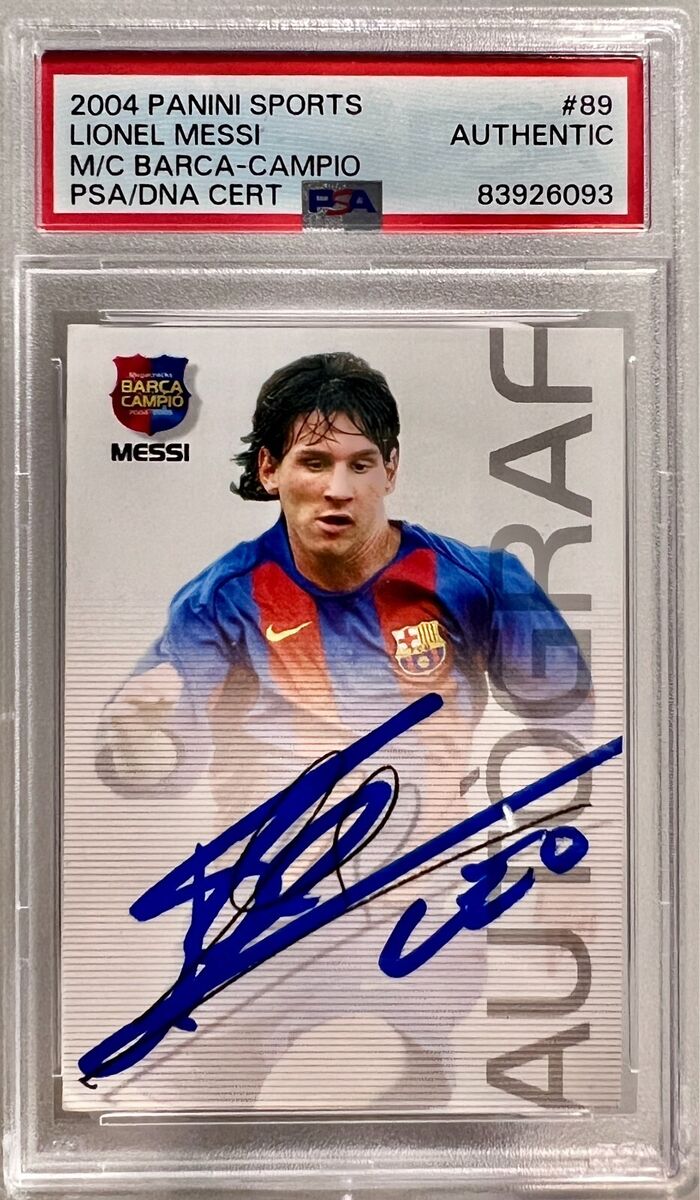 Lionel Messi Signed 2004 Panini Megacracks Rookie Card Lionel Messi Signed 2004 Panini Megacracks Rookie Card