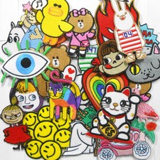 Iron On Patch Mixed Cute Cartoon Lot of 25 Wholesale Sew Embroidered Shirt Cap