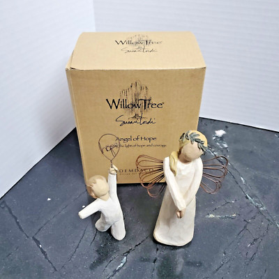 WILLOW TREE ''ANGEL OF HOPE WITH BOY'' COLLECTABLE DECORATIVE FIGURINE