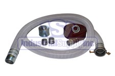 Suction Hose PVC Clear Flexible 3" x 20 FT Conventional Kit 50 FT Red