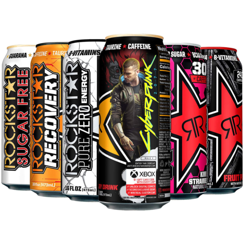 Rockstar Energy Drink, 6 Flavor Sampler Variety Pack, 16Oz Cans