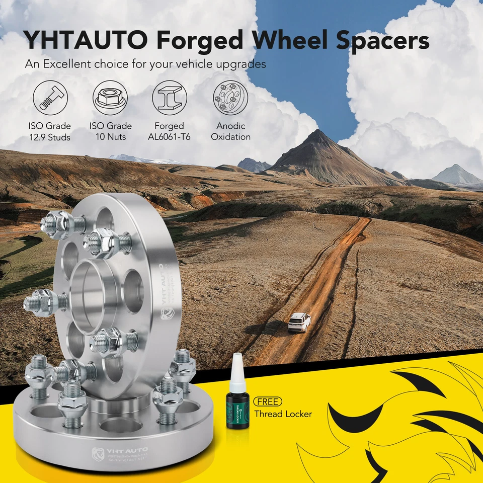 Adaptadores de rueda 4x 5x100 a 5x114,3 12x1,25 56,1 mm 1" para Subaru Forester Impreza Foto 2 de 4