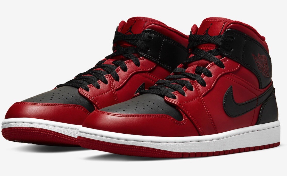 Air Jordan 1‎ Mid Reverse Bred Sneakers Men\'s 8 Red Black Gym Round Toe Lace Up 18443296_40474367_600.jpg main image 2