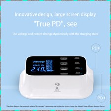 Multi-port USB charger 4USB 2TYPE-C 2PD charging station hub digital display