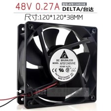 Delta AFB1248VHE 12038 DC48V 0.27A 12CM 2-Wire Dual Ball Ball Server Cooling Fan
