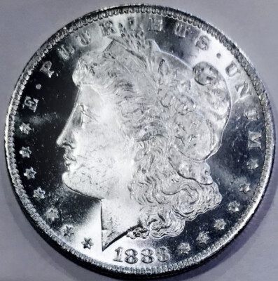  1883 O MORGAN! BLAST WHITE EXAMPLE!  CHOICE BU+ STUNNING FIND $WOW$ 