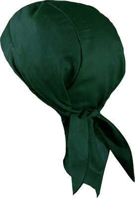 Hunter Green Bandana Dorag St Patricks Day Skull Cap Dark Green Headwrap Doo Rag