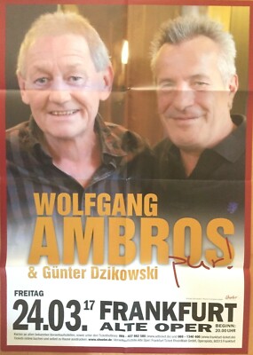 WOLFGANG AMBROS 2017 FRANKFURT - orig. Concert Poster - Konzert Plakat - A1 F/N