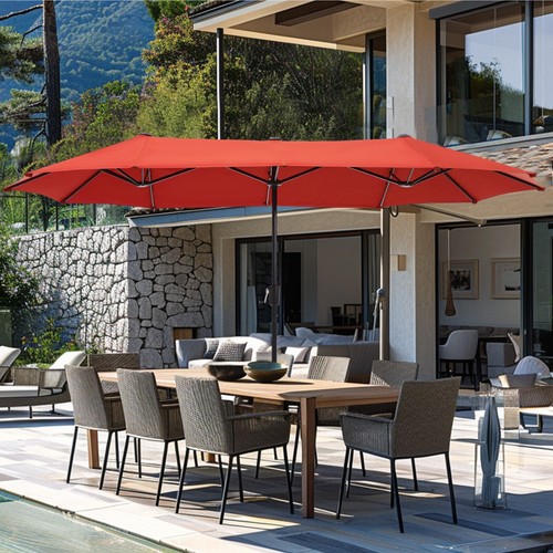 13ft Patio Umbrella Double Side Large Outdoor Market Umbrella with Crank - Picture 88 of 112