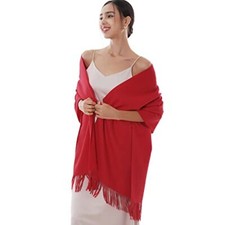 Winter Scarfs for Women Pashmina Shawls Wraps for Evening Dresses Large Red