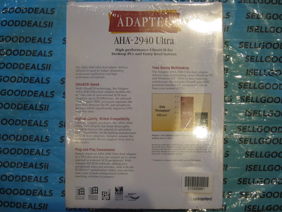 Adaptec AHA-2940 Ultra UltraSCSI PC/Server 989000 AHA2940 Rev G New - Image 2 of 2
