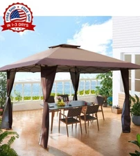 Pergola Toldo Carpa Para Exteriores Jardin Patio Sombra 13 x 13 Pies Elegante