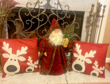 2pc Red Christmas Elk Reindeer Throw Pillow Covers