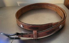 Wrangler Brown Leather Western Belt With Silver Studs Size Up to 42".