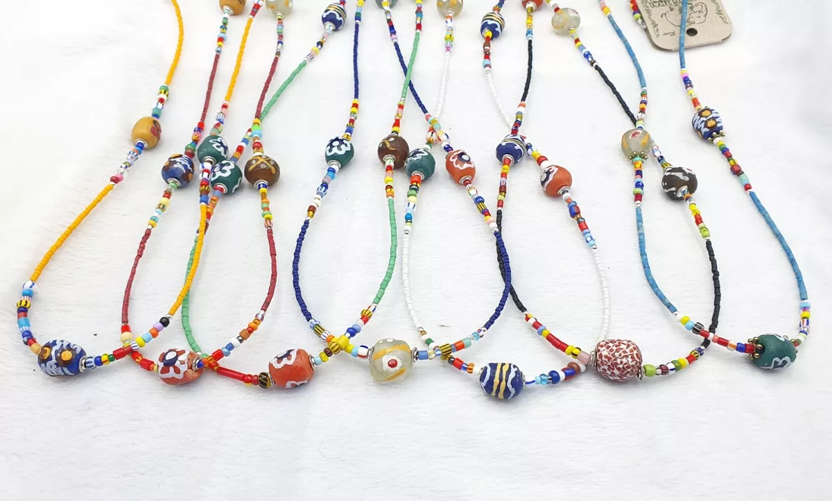 African glass bead sale necklace