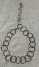 Sterling Silver 925 21" Art Deco Link Necklace 37.01g Jewelry 1960's Vintage