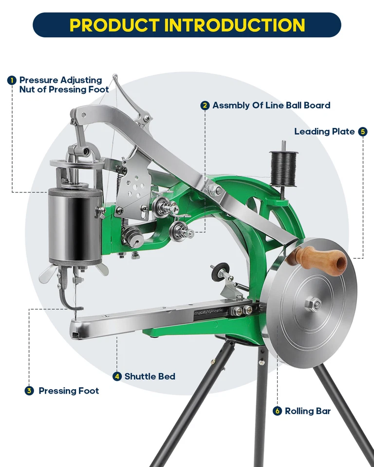 Máquina de reparo de sapatos fazendo costura manual faça você mesmo agulha de algodão/couro/nylon - Imagem 3 de 4