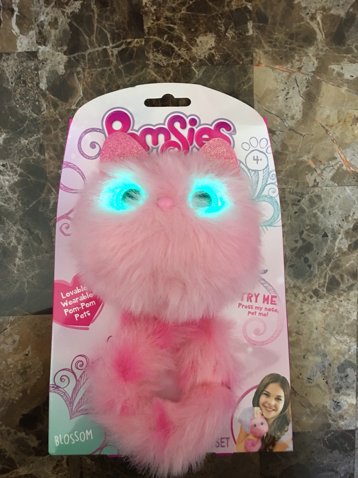Skyrocket Pomsies “BLOSSOM” Pink Interactive/Wearable PomPom Pet Cat