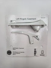 PELLA LEFT HINGE WHITE CASEMENT HARDWARE WITH NEW STYLE LOCK LEVER