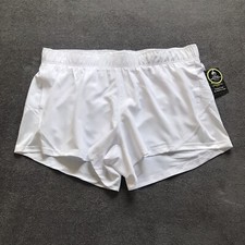 Athletic Works Womens White DriWorks Core Running Shorts W/ Liner XXXL 22 NWT
