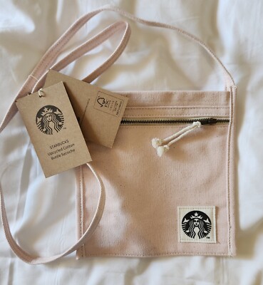 Starbucks 2023 Sakura Pink Up Cycled Crossbody Shoulder Bag Adjustable Strap NWT