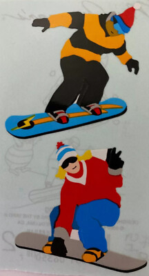 SNOWBOARDING Stickers(2pc)Mrs.Grossman's  Goggles Winter Ski Bindings Snow Gear 